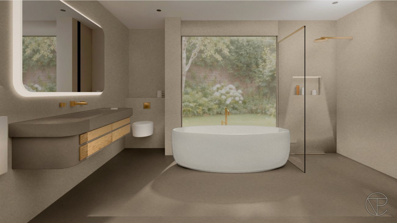 The bathroom in our finish visualiser - colour every surface